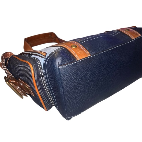 RARE!๐Coach Limited Edition Indigo Denim Patchwork Leather Tote Bag Vintage - Picture 5 of 11